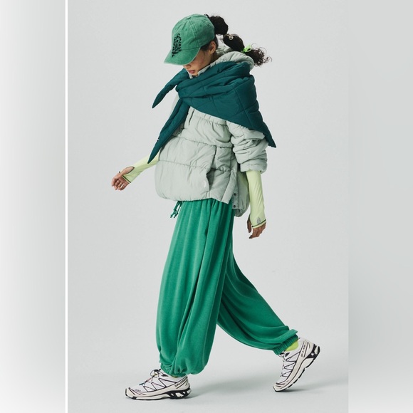 Free People Polly Puffer Pullover in Green Tea - Picture 5 of 10